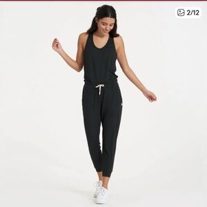 Vuori Black Racerback Jogger Jumpsuit with Drawstring